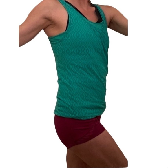 Prana Mika Tank Burnout Double Layer Racer Back Yoga, Run,, XS. Dragon Fly Green - Picture 10 of 16